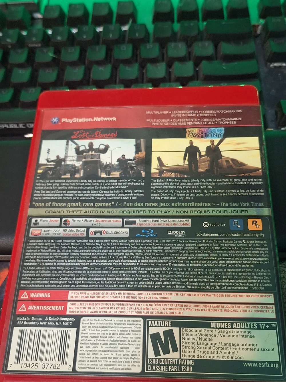 Sony PS3 Grand Theft Auto: Episodes From Liberty City - Red and Multicolor Cover - Picture 2 of 3